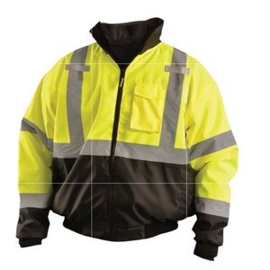 OCCUNOMIX LUX-ETJBJR-B Hi-viz 3-Way Black Bottom Bomber Jacket Men's XL